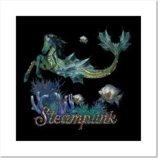 Awesome steampunk seahorse Posters and Art